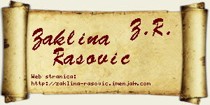 Žaklina Rašović vizit kartica
